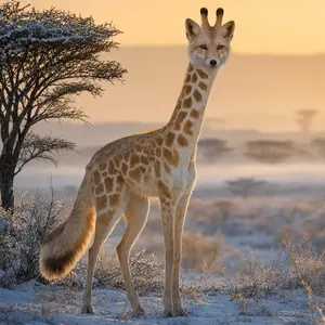 Arctic fox + Giraffe